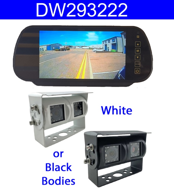 Twin lens CCD reversing camera and mirror monitor digital wireless system